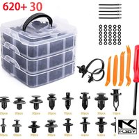 kkjoy 415/620PCS Fastener Rivet Clip Kit with Tools used for vehicle bumper trim