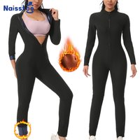 Naisstoo Women's Sports Sweating Body Shaping Sauna Suit Full Body Tight Slimming Weight Loss Suit Fitness Sauna Sweat Suit