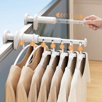 1/2pcs Portable Without Drilling Retractable Clothes Drying Rack Space Saving Hanger for Travel and Home Use Elegant Designs