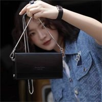 Black Minimalist Design Small Square Bag Women Chain Box Leather Shoulder Bags Ladies Fashion Letter Print Luxury Crossbody Bag