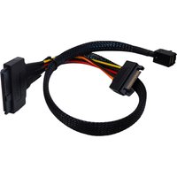 0.5M 1M Internal PCIe 4.0 Mini SAS SFF-8643 to U.2 SFF-8639 SSD with 15 Pin Male SATA Power Cable