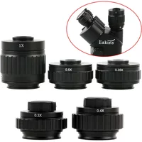 1X 0.35X 0.5X 0.4X 0.3X Magnification Trinocular Stereo Microscope 25mm C-Mount Adapter Objective Lens Port Electronics Camera