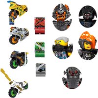 MOC DIY Combat Character Block Set,4/8 Pcs Mini Warrior Figures with Motorcycle Props, Assemble Brick Model Toy boy Holiday Gift