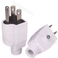 US American 3 Pin Nema 5-15P AC Electrical Power Male Plug Adaptor Adapter Wire Rewireable Extension Cord Connector