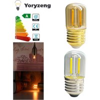 AC 220V E27 T28 1W LED Tube Light Bulb Vintage Retro COB Filament 2200K Warm White Glass Shell Replace Incandescent Lamps