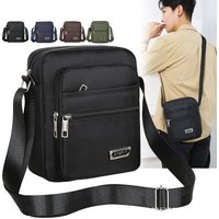 Multi-zipper Lightweight Nylon Casual Messenger Shoulder Bag For Men Zipper Pocket Handbag Fashion Tote Travel Crossbody Bag