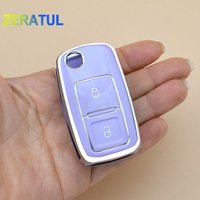 For VW Volkswagen Polo Golf Passat Beetle Caddy T5 Up Eos Tiguan Skoda Octavia A5 TPU Car Key Case Cover Auto Shell Fob Keychain