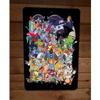 Retro 80s Saturday Morning Classic Cartoons Mashup Collage Metal Wall Sign