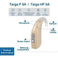 Rexton Targa P 5A/HP 5A Original BTE Hearing Aid 120db Bridge Button with APP Volume Control Severe Hearing Loss Suitable