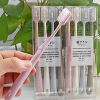 Macaron Soft Bristle Toothbrushes 4Pcs Set Adult Manual Toothbrush Family Pack for Gentle Oral Care