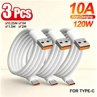 120W 10A USB A to Type-C Super Fast Charging Cable Durable Charging Wire For Xiaomi 17 Huawei Oneplus Redmi Honor USB-C Charging