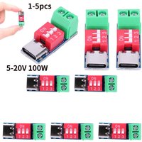 PD Fast Charging Test Board 5-20V Adjustable PD Trigger Board Module USB Type-C 100W Voltage Connetor Power Supply Accessories