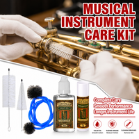 SIKEZHAN Brass Instrument Care Set Valve Oil Sliding Grease with Flexible Snake Brush for Trumpet Trombone French Horn Tuba