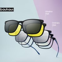 X3171 BAUHAUS DESIGN 4 In 1 Magnet Polarisierte Clip Gläser Rahmen Männer Optische Myopie Clip Gläser Für Männer Brillen Rahmen