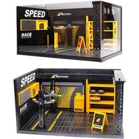 1/24 1/28 Lighting Parking Diorama Car Garage Model Car Workshop Scene Auto Repair Shop For RC Car MINI-Q XRX TG Wltoys K969