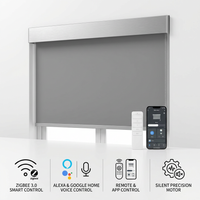 High Quality 100%Shade Polyester Easy To Clean Uv Protection Fabrict Zigbee Connect Alexa Motorized Roller Blinds For Windows