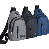 Business Men's Chest Bag Shoulder Messenger Bag Casual Canvas Travel Bag Waist Bag Multifunctional Waterproof Storage Bag