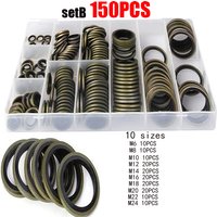 100/150pcs Bonded Seal Sealing Ring Assortment Kit Oil Drain Screw Combined Washer Seal Set M6 M8 M10 M12 M14 M16 M18 M20 M22