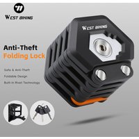 WEST BIKING Local Shipping Bicycle Folding Lock Portable Alloy Steel Anti-theft Safety Lock Motorcycle E-bike Lock MTB Road Bike Accessories