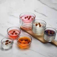 4Pcs Dish Seasoning Dipping Bowl Clear Dip Ramekins Charcuterie Sauce Soup Rice Custard Dessert Prep Cups Mini Small Glass Bowls