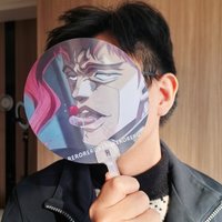 Anime JOJO Stardust Crusaders Kakyoin Noriaki Cosplay Fan Raster Grating Hand Fans Funny Creative Prop Accessory Ornament