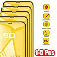 1-5pcs 9D Tempered Glass For iPhone 17 Pro Max Screen Air 16 Pro 16 Plus 16e 15 14 13 12 mini 11 X XR Xs Max 6 7 8 SE Protectors