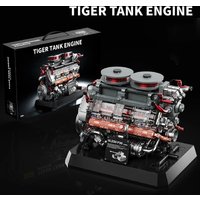 1236pcs Tiger Tank Engine Building Kit MOC Creative Toy DIY Simulation Model Creative Desk Decor Premium Collector Birthday Gift