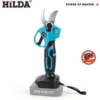 HILDA 21V Electric Pruning Shears Brushless Motor Digital Count Display Fruit Tree Branch Pruner Power Tool for Makita battery
