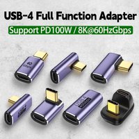 1PC USB 4.0PD 240W8K60Hz Charger Connector For Macbook 40Gbps High Speed USB C OTG U-Shape Straight Angle Male To Female Adapter