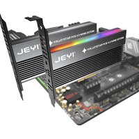 JEYI VolleyStar PCIE To NVMe Adapter With Aluminum Alloy Heatsink, M.2 RGB PCIe 4.0 Card With 1/2U Low Standard Profile Bracket