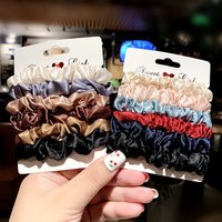 6pcs Simple Solid Color Elastics Hair Ties for Women Thick Hair Soft No hurt Hair Ponytail Holder Hair Rope Hair Accessories