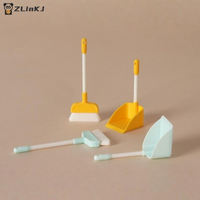 ▶1Set Doll Home Cleaning Tools Decor Toy 1:12 Dollhouse Miniature Brush Dustpan Kit Micro Life Scene Decoration Props