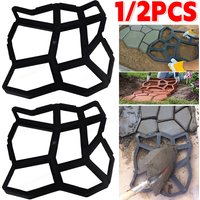 1/2pcs DIY Path Maker Paver Molds Stone Brick Concrete Mold Concrete Cement Walk Garden Path Paving Paver Reusable Patio Molds