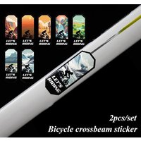 Hot 2Pcs Bike Crossbeam Stickers Waterproof Protective Personalized Decals MTB Road Bike Frame Decor