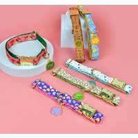 1 Pcs Valentine's Day and New Year Gifts Cute Pet Collar With Pendant Double-Sided Printed Pet Dog And Cat Pet Adjustable Collar