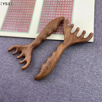 〔YS1〕MultiFunctional Natural Sandalwood Massage Comb Circular Tooth Guasha Scraping For Scalp Head Body Massager