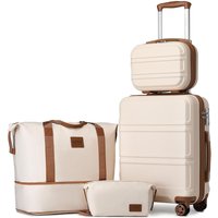 KONO 4-Piece Luggage Set 12/20 Inch Hard Shell Carry-On, TSA Lock, 360° Wheels, Compact for Short Travel