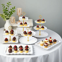 6pcs premium cake stands and dessert plates, tiered cake stand, snack tray, dessert cake plate, perfect for Halloween, Christmas