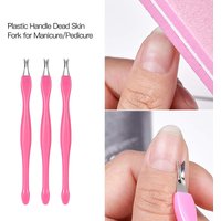 10/20/50Pcs Nail Cuticle Pusher Fork Manicure Cuticle Take Out Spatula Push Cleaner Plastic handle Dead Skin Remover Tool Sticks