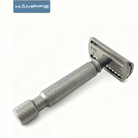 KAMPFE Titanium Alloy Handle Safety Razor CNC Carved Double-Edged Travel-Friendly Face Shaver Men Reusable Grooming Gift Set