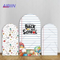 Back to School Arch Backdrop Cover Notebook Line Paper Stationery First Day of Kindergarten Preschool Party Decor Background