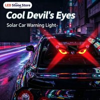 NEW Car Devil Eye Solar Wireless Decorative Light LED Warning Light Triangular Window Rear Window Car Fun Ambient Light