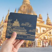 Pocket Square Blank Notebook Travel Stamp Collection Chineses Vintage House Notebook 105x105mm Planner Agneda 2025 100sheets