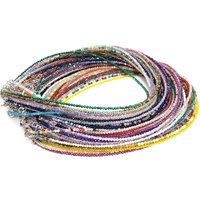 Small Natural Stone Bead Necklace Bracelet for Women,Zircon tourmaline pearl Necklace with , Reki Clavicle Chain, Choker, 2-3mm
