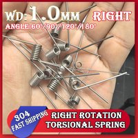 5PCS Wire Diameter 1.0mm Torsion Spring Helicaltorsio Ring 304 Stainless Steel V-Shaped Spring Angle 60 90 120 180 Degrees
