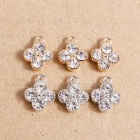 10pcs 12x14mm Cute Crystal Flower Charms for Jewelry Making DIY Drop Earrings Pendants Necklaces Handmade Keychains Craft Gifts