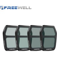 Freewell Drones Split ND/PL Filters Kit Bright Day 4 Pack ND4 ND8 ND16 ND32 ND64/PL Filter for DJI Air 3S Drone Lens Accessories