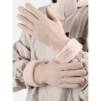 AliExpress 1Pair Women's Warm Winter Gloves Touchscreen Gloves With Fur Cuff Plush Lining Cycling Sports Mountaineering Gloves
