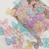 30Pcs Embroidered Mesh Butterfly Appliqués Mixed Colors, Fabric Patches for DIY Crafts, Clothing Accessories, Shoes and Headwear