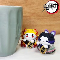 Demon Slayer Kimetsu no Yaiba Fortune Cat Series Cute PVC Figure Set Collectible Desktop Ornament Toy